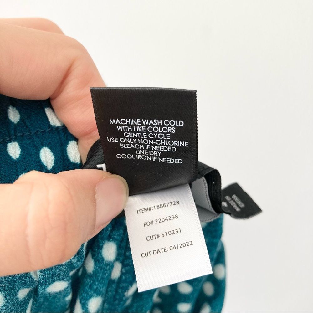 Torrid 4x Wide Leg Stretch Crepe Jumper Teal‎ Blue Polka Dots  Rayon - Picture 6 of 6